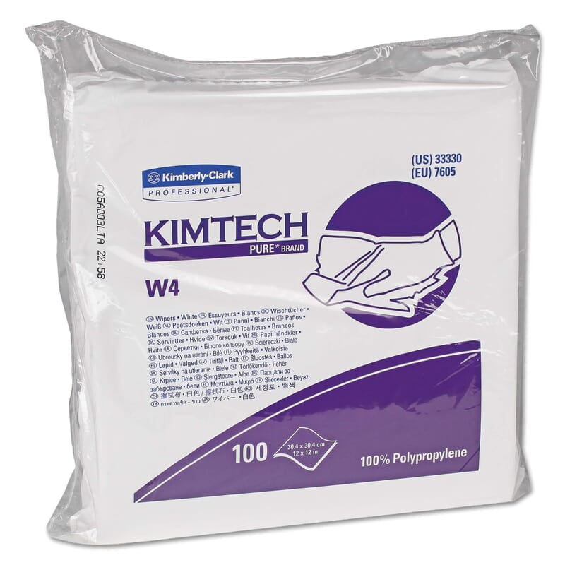 Kimberly-Clark Kimtech 33330 Pure Disposable Wiper with W4 Dry, 12" Length x 12" Width, White, (5 Pack of 100) Kimberly-Clark Kimtech 33330 Pure Disposable Wiper with W4 Dry, 12" Length x 12" Width, White, (5 Pack of 100)