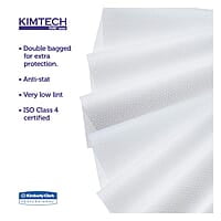 Kimberly-Clark Kimtech 33330 Pure Disposable Wiper with W4 Dry, 12" Length x 12" Width, White, (5 Pack of 100) Kimberly-Clark Kimtech 33330 Pure Disposable Wiper with W4 Dry, 12" Length x 12" Width, White, (5 Pack of 100)