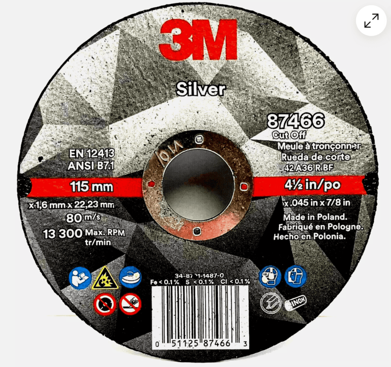 3M Silver Depressed Center Grinding Wheel 3M Silver Depressed Center Grinding Wheel