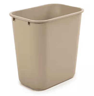 Continental Fire-Resistant Waste Can, 27 Qt, Sand